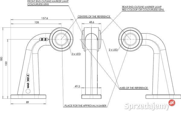 Lampa obrysowa LED prawa 1224V Kramp LA30003 Kamionna