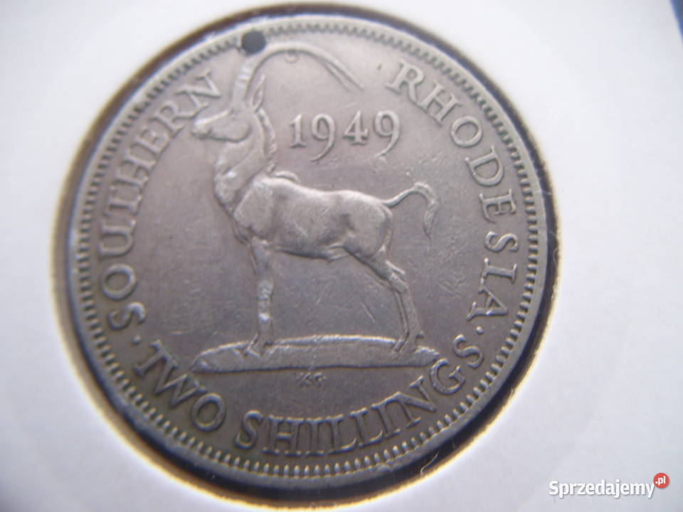 Stare monety 2 szyling 1949 Rodezja podkarpackie