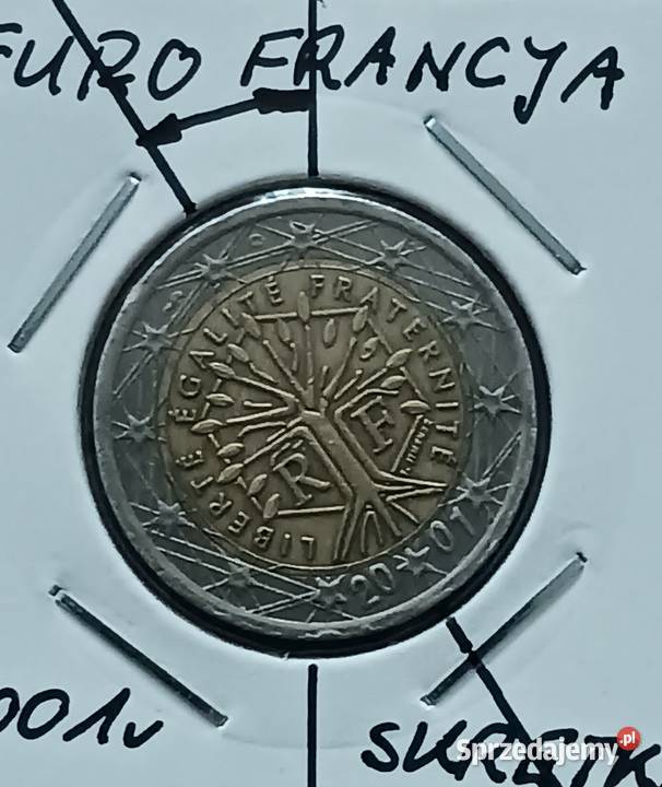 2 Euro Francja 2001 r Skrętka błąd mennicy Konin