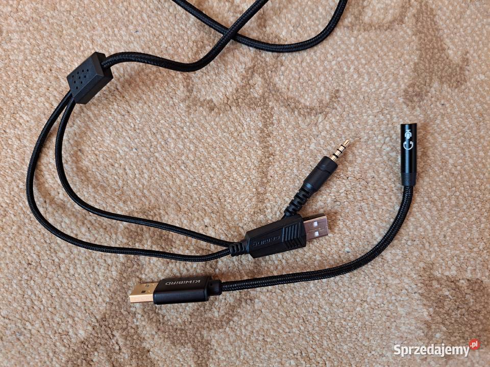 Słuchawki gamingowe nauszne przewodowe Ozeino Regulacja dźwięku na przewodzie mazowieckie Warszawa