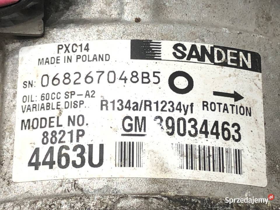 SPRĘŻARKA KLIMATYZACJI OPEL INSIGNIA B 39034463 podkarpackie