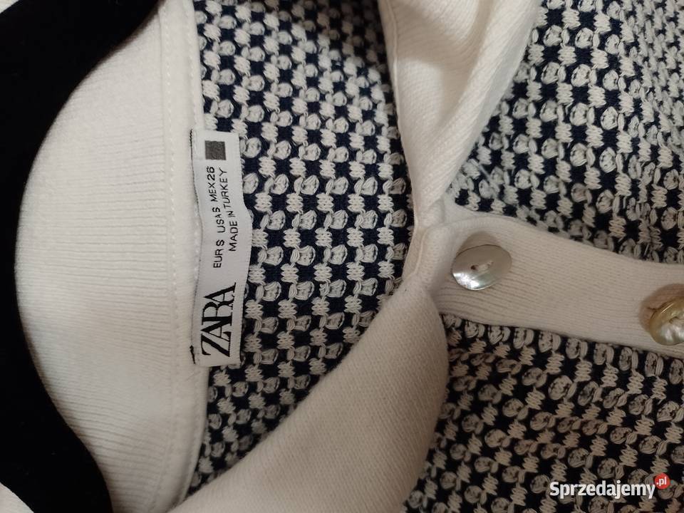 36S ZARA Krótka granatowy bluzka dzianinowa z krótki Kraków