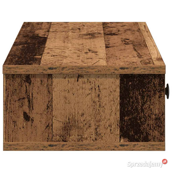 Półka ścienna z szufladami stare drewno 60x25x15