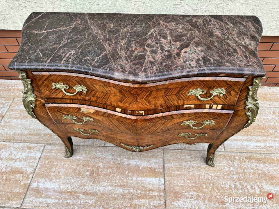 Komoda francuska Ludwik z marmurem gięta Garwolin