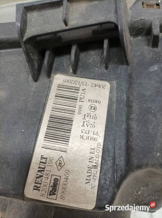 LAMPA PRZÓD LEWA EU LIFT 8200481196 Renault Rok produkcji 2006