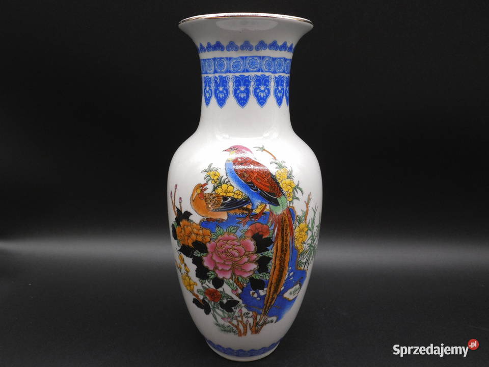 Piękny Chiński Wazon Porcelanowy Vintage Motyw Raszków