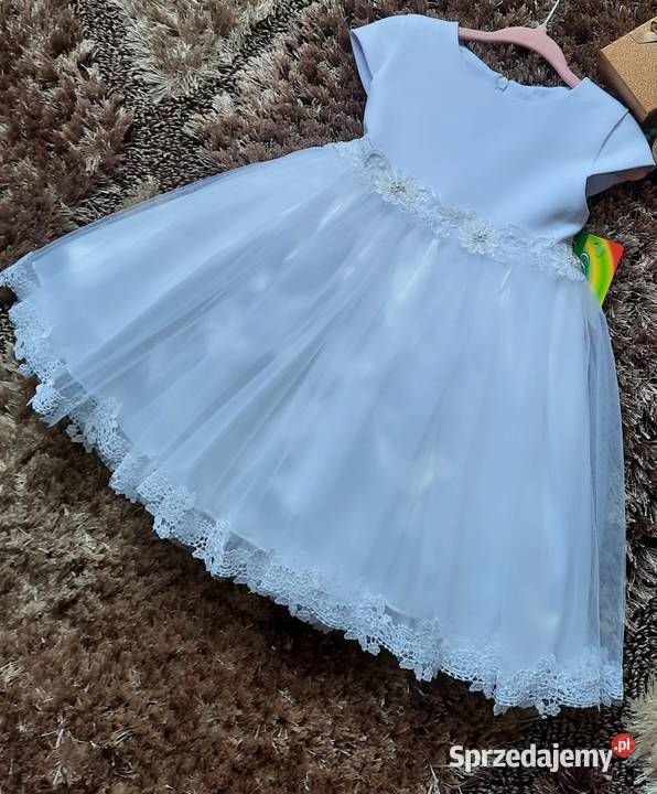 Sukienki do chrztu dziewczynki krótki rękaw