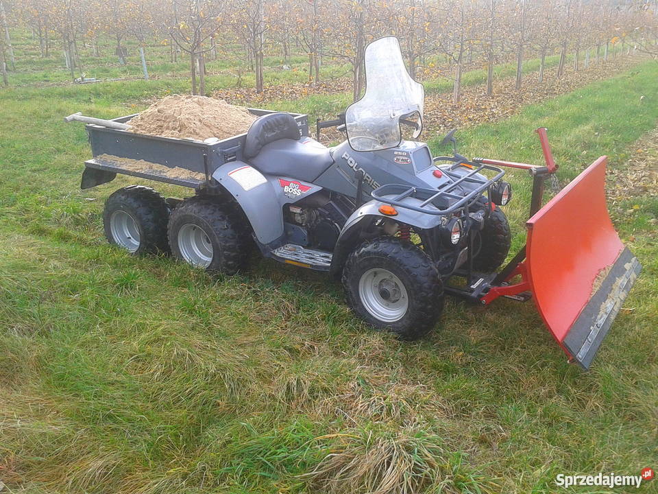 quad Polaris Big Boss 250 4x6 z pługiem śnieżnym Łaziska