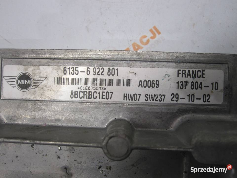 MINI COOPER I R50 R53 16B komputer sterownik