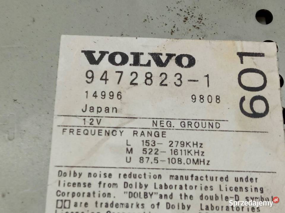 RADIO 9472823 Volvo S80 I 19982006 Motoryzacja
