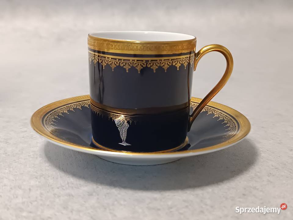 Rosenthal Kobaltowa Filiżanka Złocony Duet Poznań