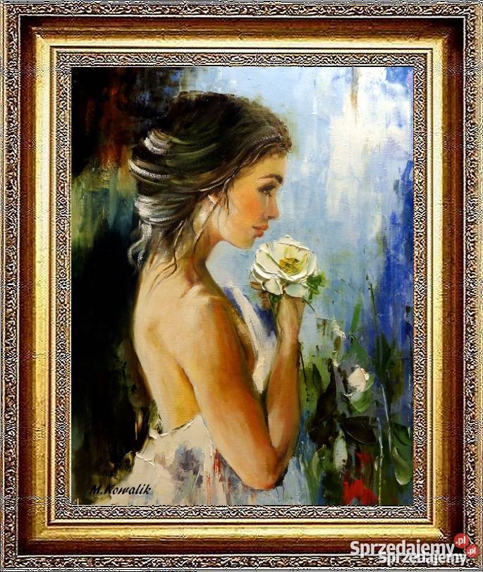 Kamelia Obraz olejny 40x50 akt dziewczyna Warszawa