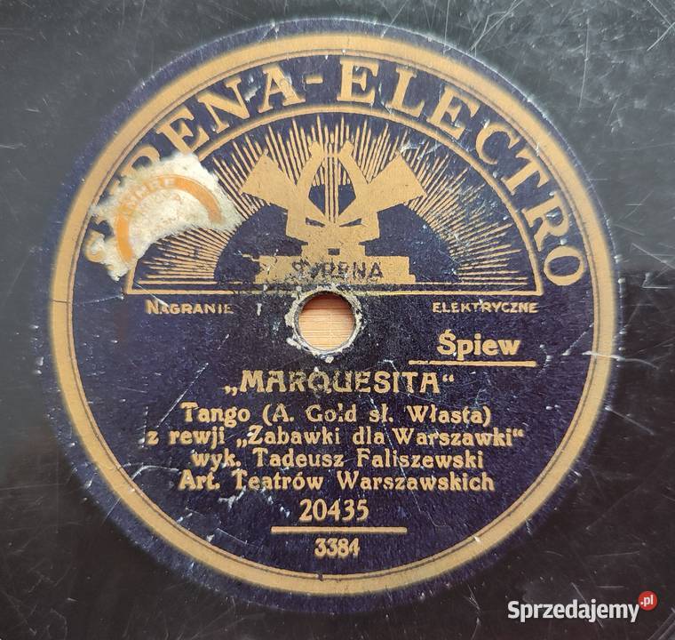 Płyta szelakowa Syrena Electro Tadeusz