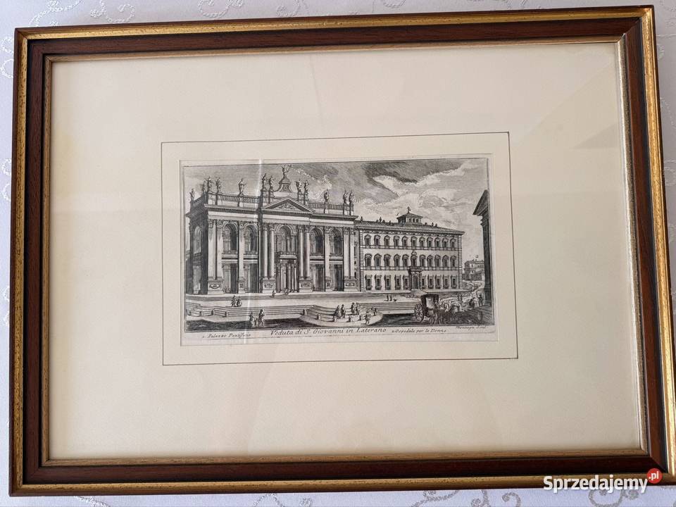 Antyczny Miedzioryt 1770 Rzym Veduta di S Czerwionka-Leszczyny sprzedam