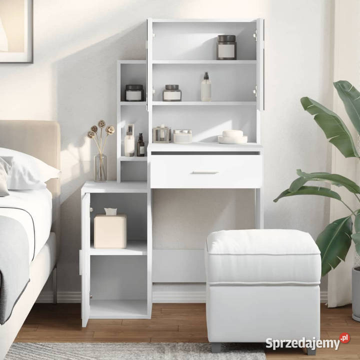 Toaletka z szafką biała 80x35x132 WM848234 mazowieckie Warszawa