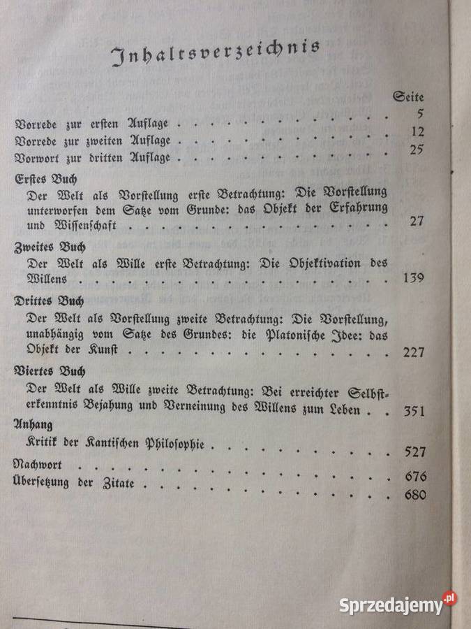 3608 Die Welt Als Wille Und Vorstellung Szczecin sprzedam