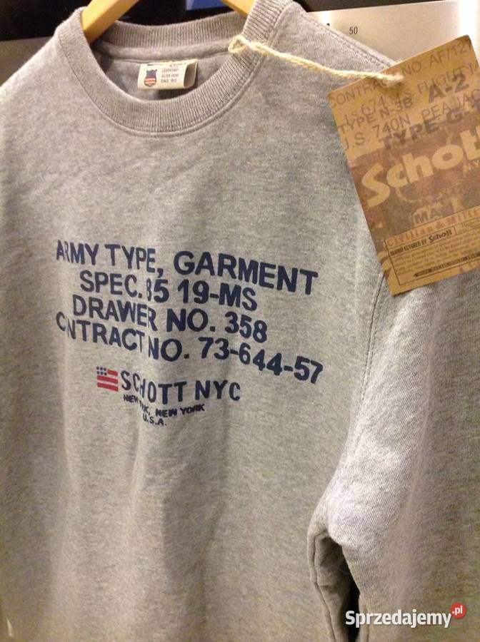 Bluza Męska SCHOTT NYC S Szara NOWA Nowa Sól sprzedam