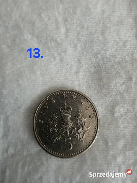 Moneta 5 five pence z roku 1990 Numizmatyka Poznań