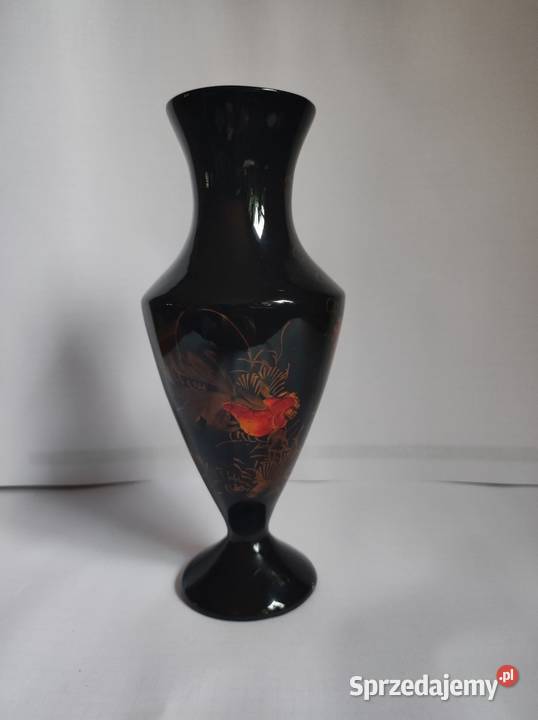 złote rybki wazon flakon amfora z laki retro Kielce