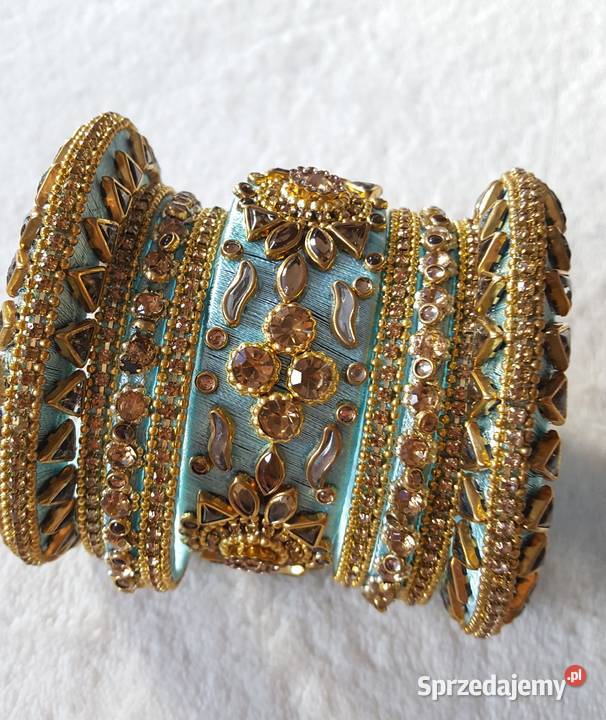 Indyjskie orientalne bransoletki bangle turkus Szczecin