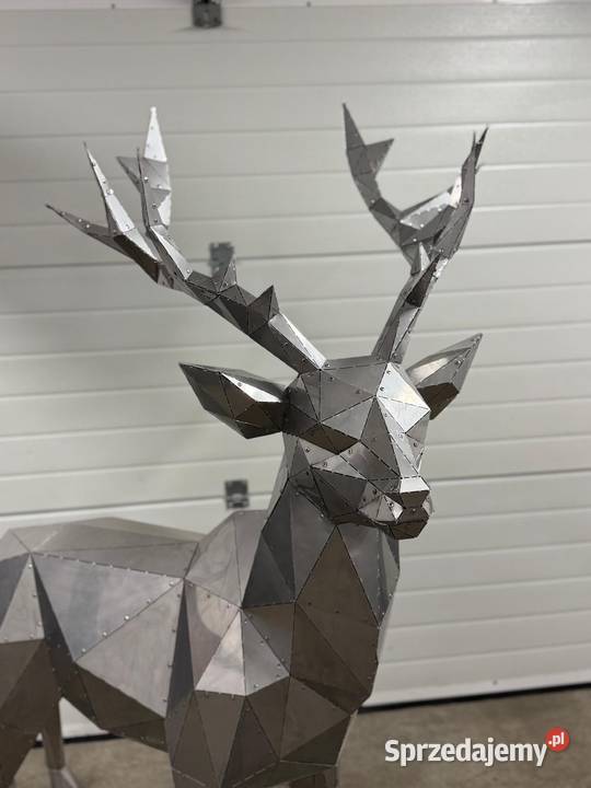 Jeleń ze stali 3D do ogrodu do domu Pozostałe