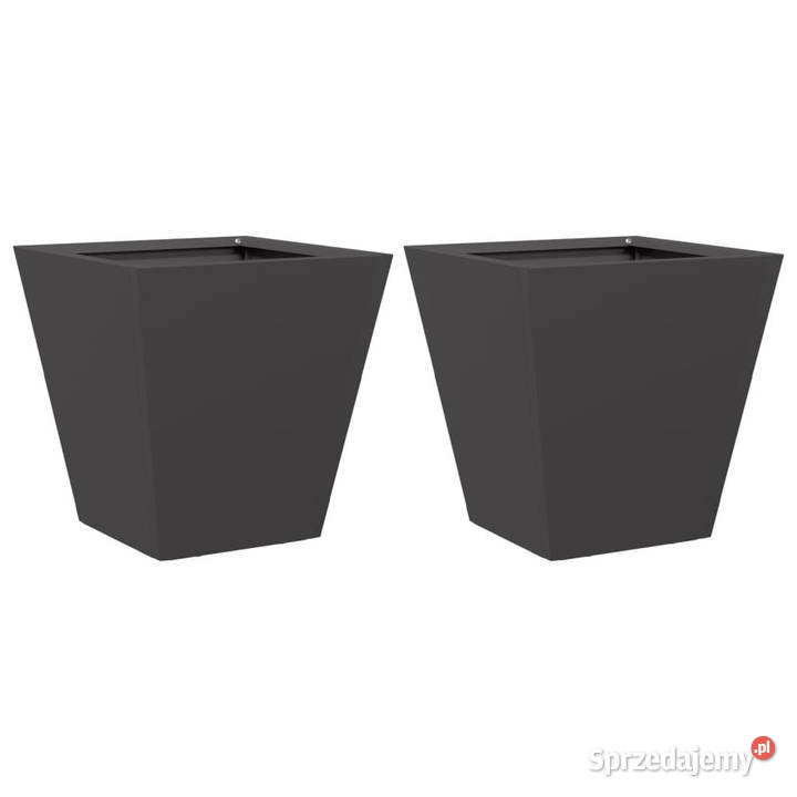 Donice ogrodowe 2 czarne 30x30x30 stalowe mazowieckie sprzedam