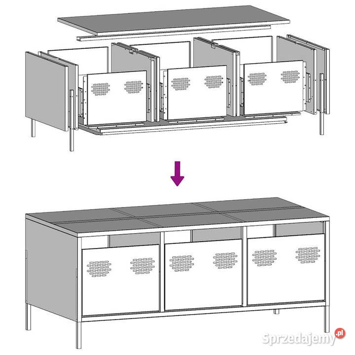 Stolik kawowy czarny 1015x50x435 stal WM851268 Warszawa