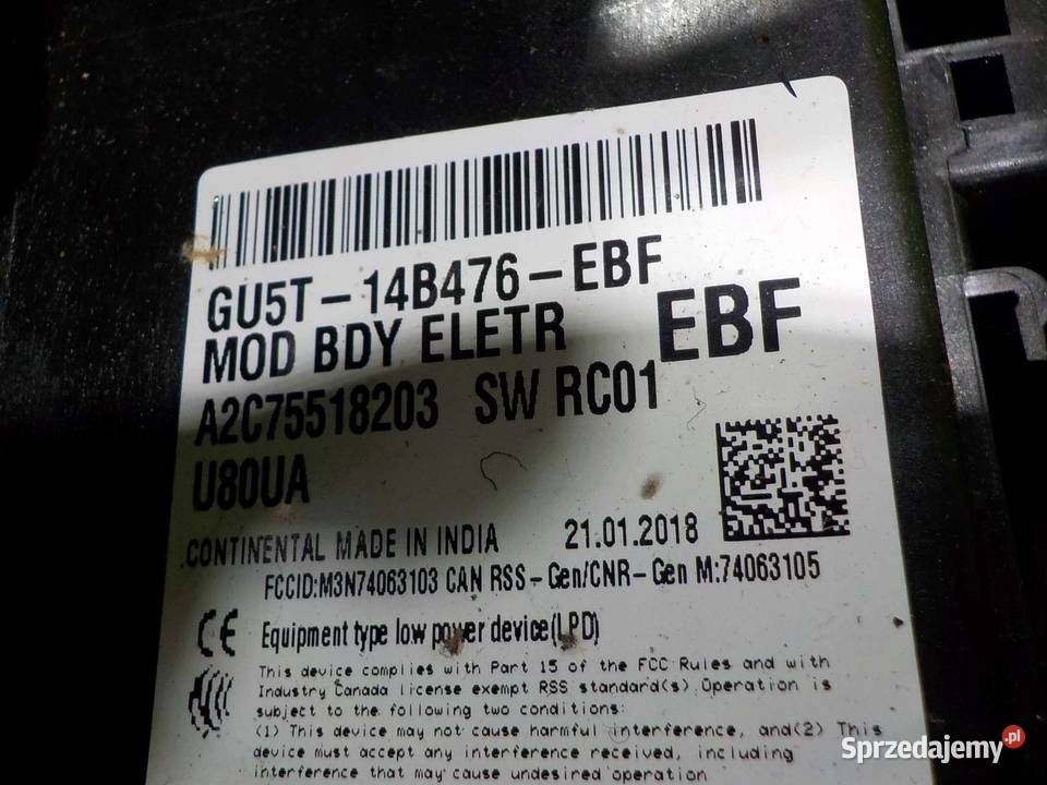 FORD KA PLUS 12 B 18r modul BSI GU5T14B476EBF Suków