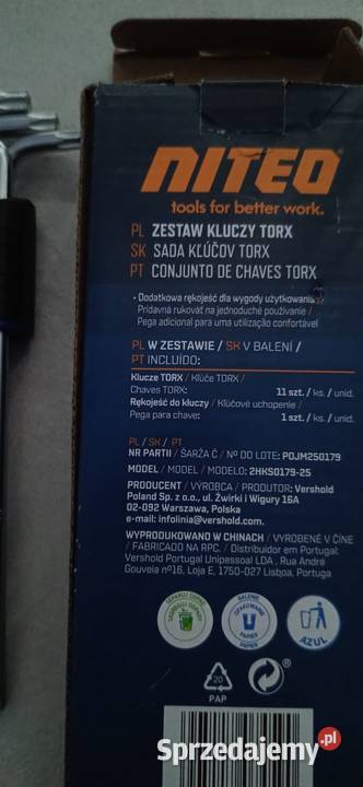 NITEO zestaw kluczy TORX 11 sztuk rękojeść Ełk