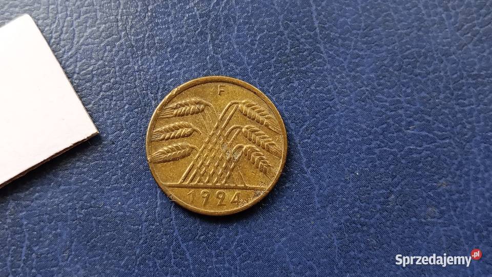 Stare monety 10 rentenfenig 1924 F Niemcy Antyki, Sztuka, Kolekcje Lesko