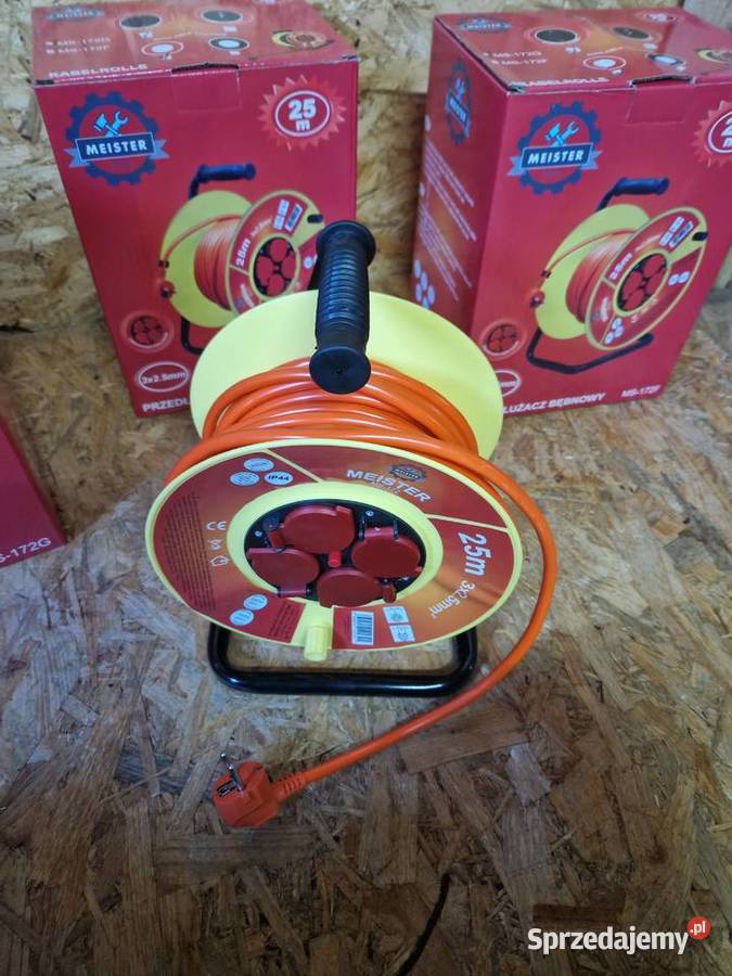 PRZEDŁUŻACZ BĘBNOWY 25m 3x25 NA BĘBNIE BUDOWLANY