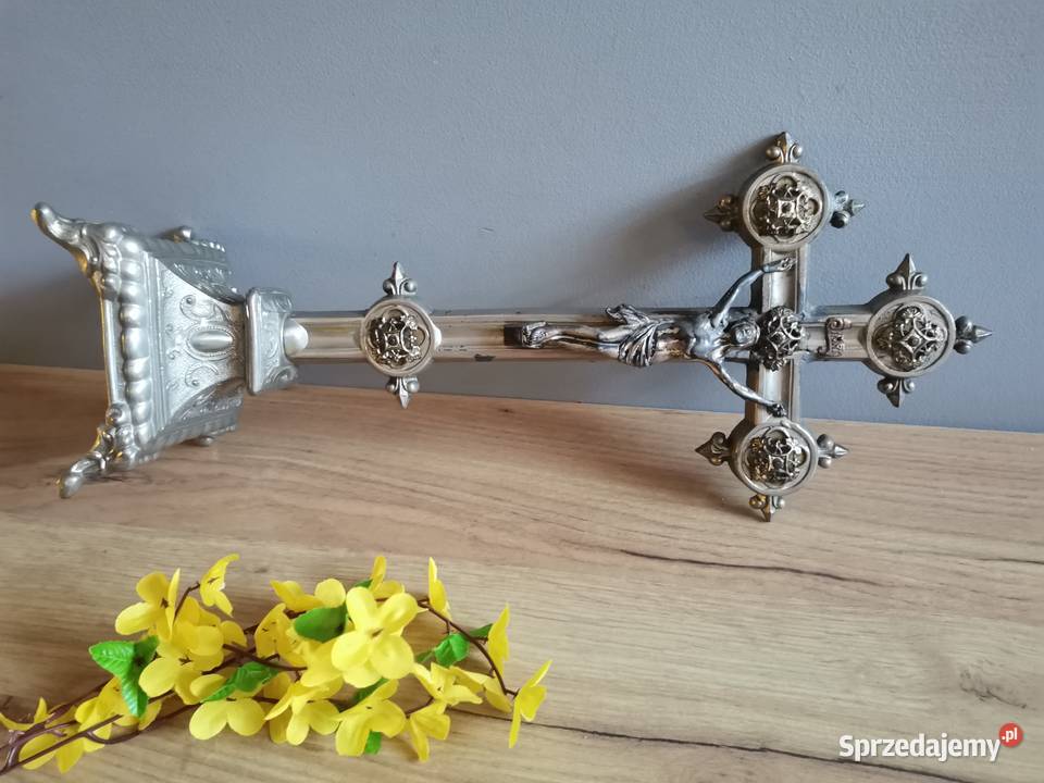 Stary przedwojenny duży Krzyż Krucyfiks Pasyjka Siemianowice Śląskie
