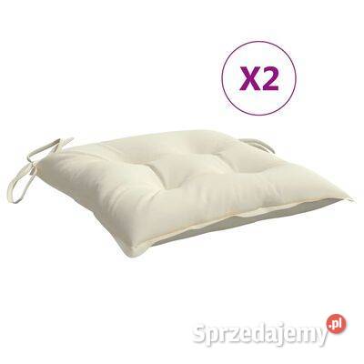 vidaXL Poduszki na krzesła 2 kremowe 40x40x7