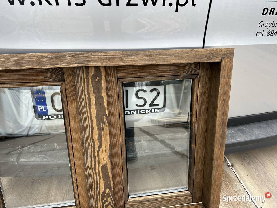 OKNO DREWNIANE SOSNOWE RĘKI OLEJOWANE CAŁA Okna ścienne Grzybno sprzedam