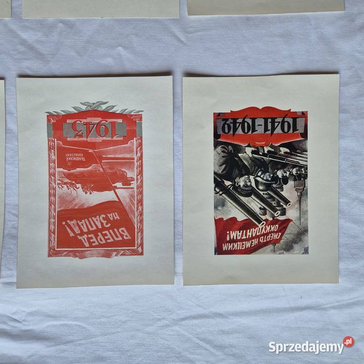 8 kart plakatów ZSRR lata 1927 1945 unikat Brzesko sprzedam