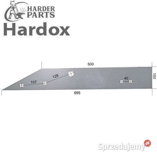 Płoza długa HARDOX 94559P 85202P części do pługa