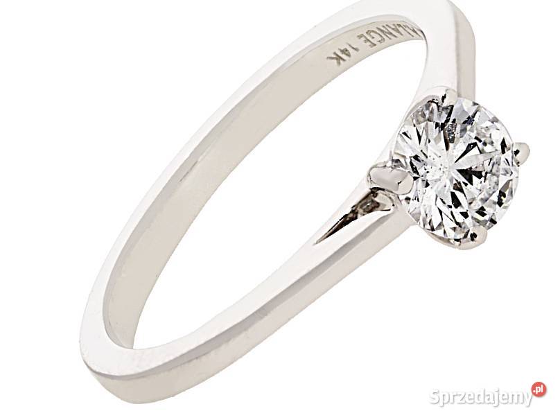 Pierścionek z brylantem 052 ct białe złoto pr mazowieckie