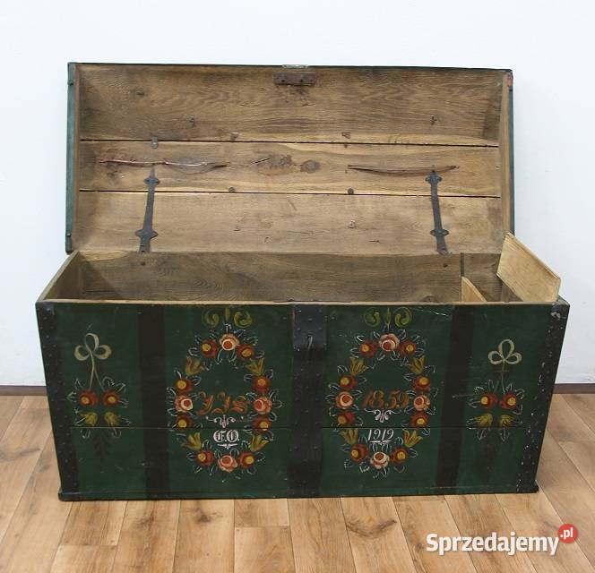 Oryginalny Kufer Malowany 1859 AntykiMarki Marki