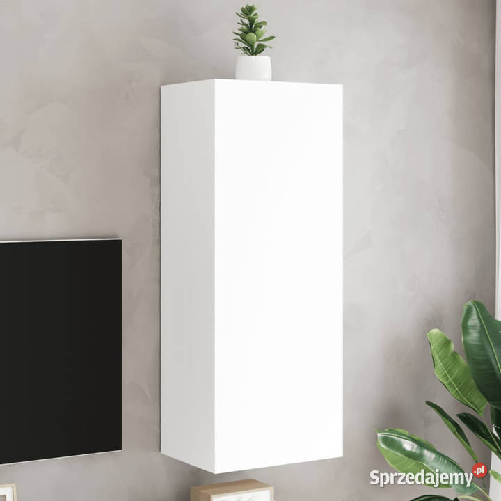 Ścienna szafka TV biała 405x30x102 WM836931 mazowieckie Warszawa