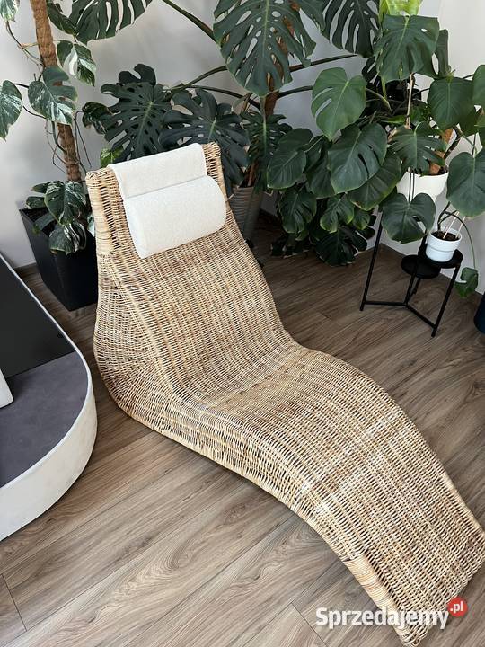 Leżanka vintage fotel rattanowy szezlong Ikea Tarnów
