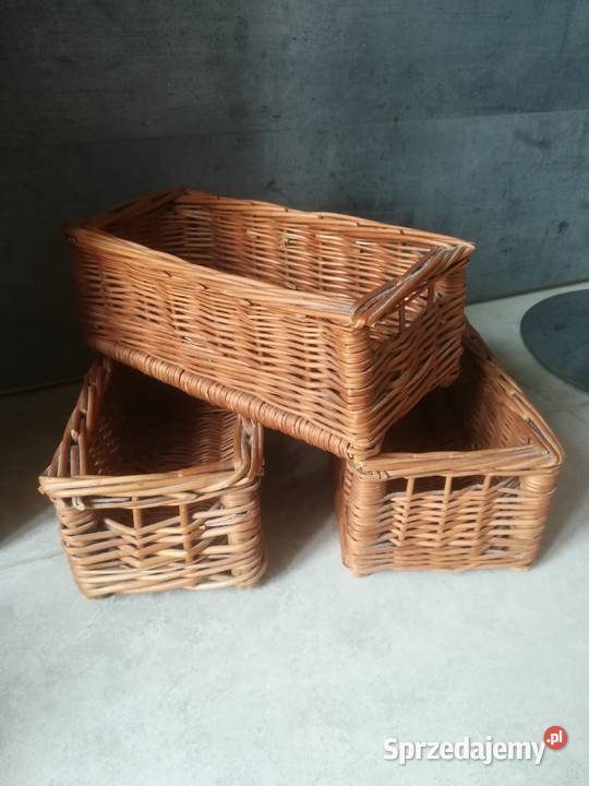 Koszyki pojemniki wiklinowe 14x11x30 sprzedam