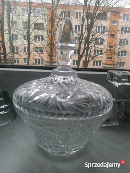 Kryształowa bomboniera duża piękna prl Porcelana i szkło Choszczno