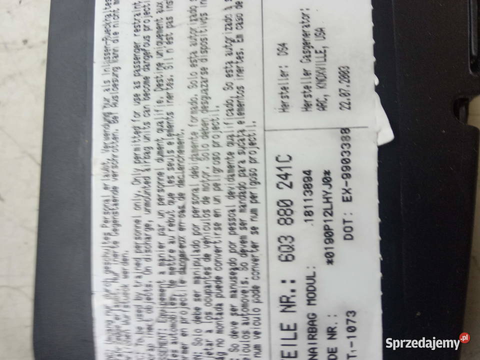 SKODA FABIA PODUSZKI FOTELA Kobylnica