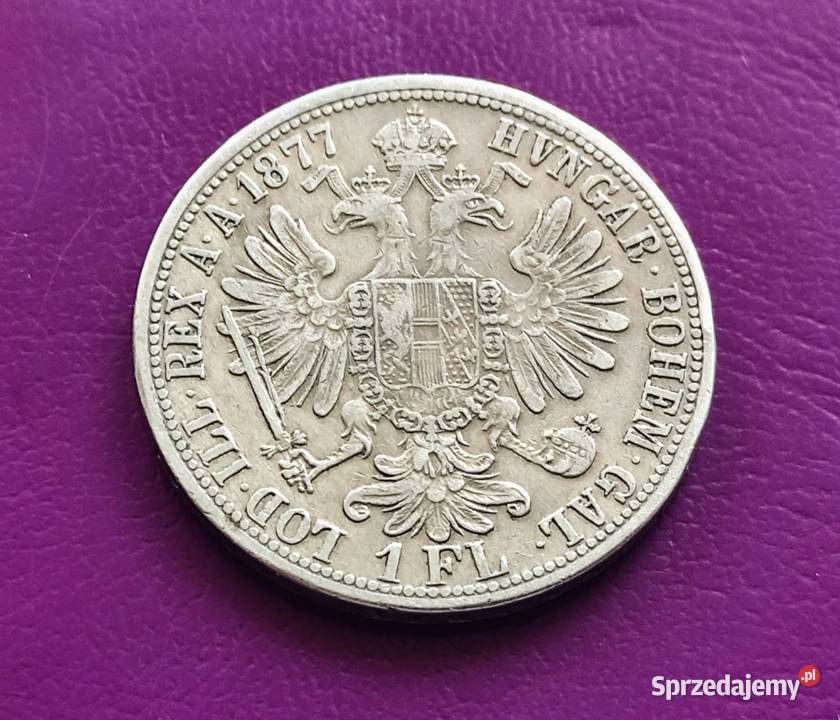 Moneta 1 FLOREN 1877 AUSTRIA Srebro Rzadkość Pruszków