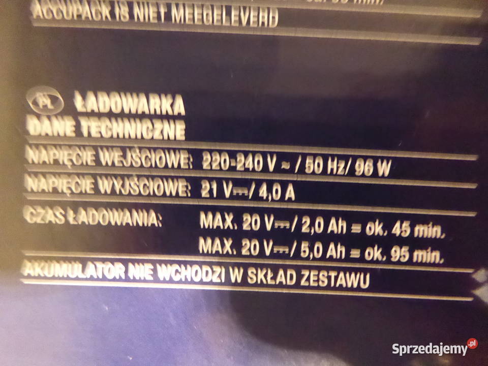 Ładowarka 20V4A ACTIV ENERGY Części i akcesoria Olsztyn