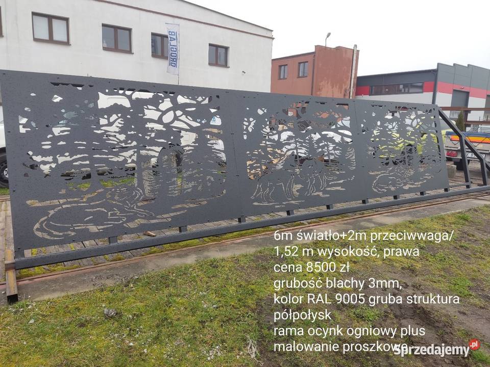 Brama przesuwna panelowa 4m COMFORT ocynk Kielce