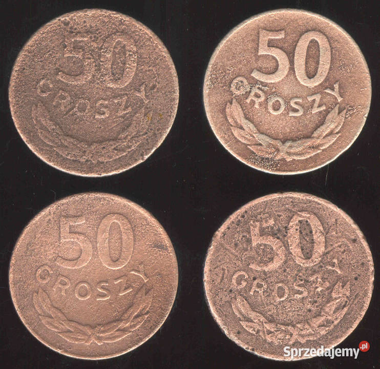 Polska 4x50 groszy 1949 CuNi Brwinów