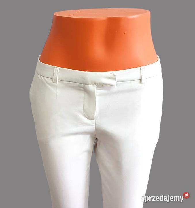 Damskie proste eleganckie białe spodnie Chrzanów