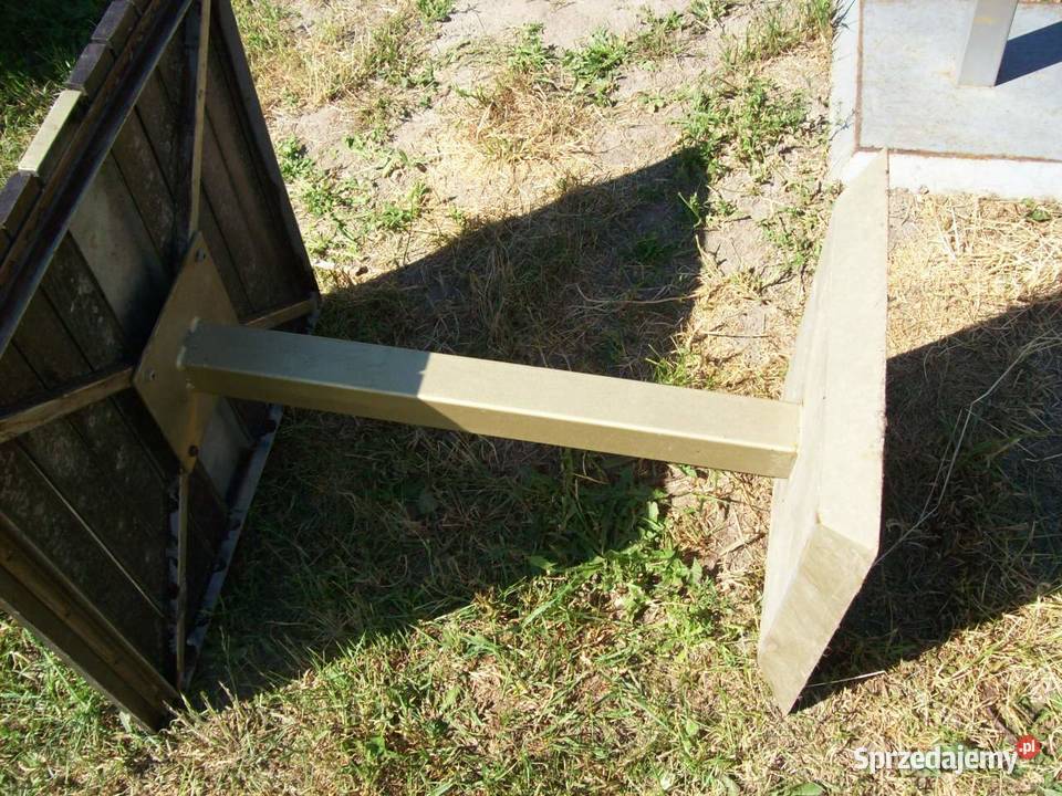 Stół ogrodowy kwadratowy metalowo drewniany Głogowa