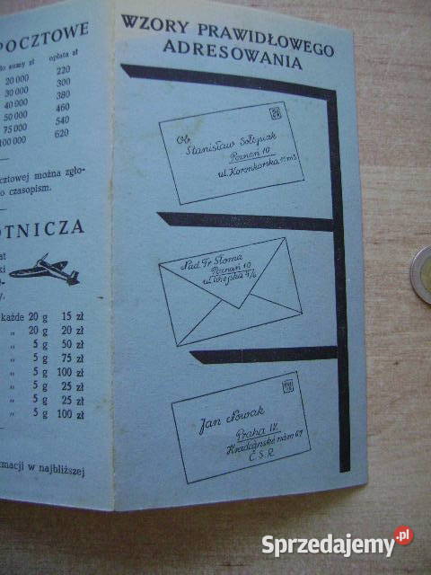 Starocie z PRL Stare dokumenty Poczta Informator Filatelistyka sprzedam